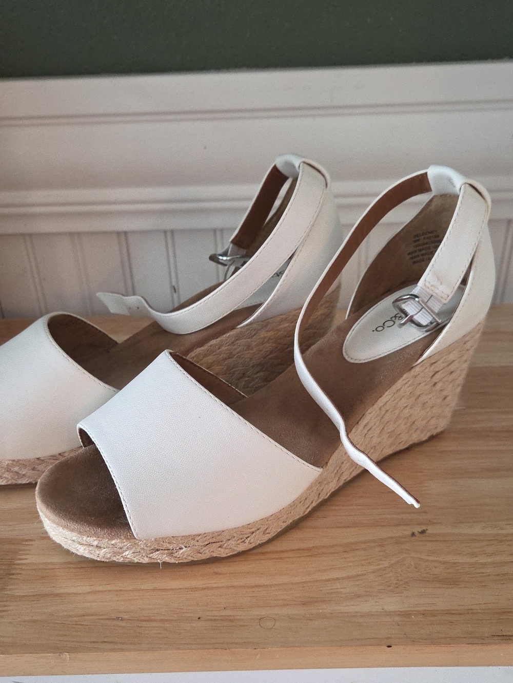 Style & Co. White Espadrille Wedge Sandals